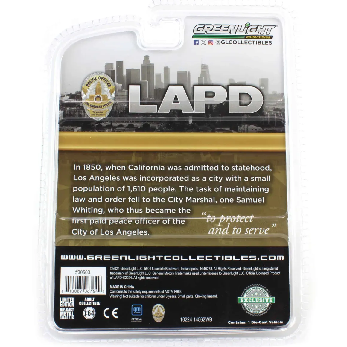Raw Chase Unit ~ 1/64 1982 Chevrolet Impala, Los Angeles Police Department (LAPD), Hobby Exclusive