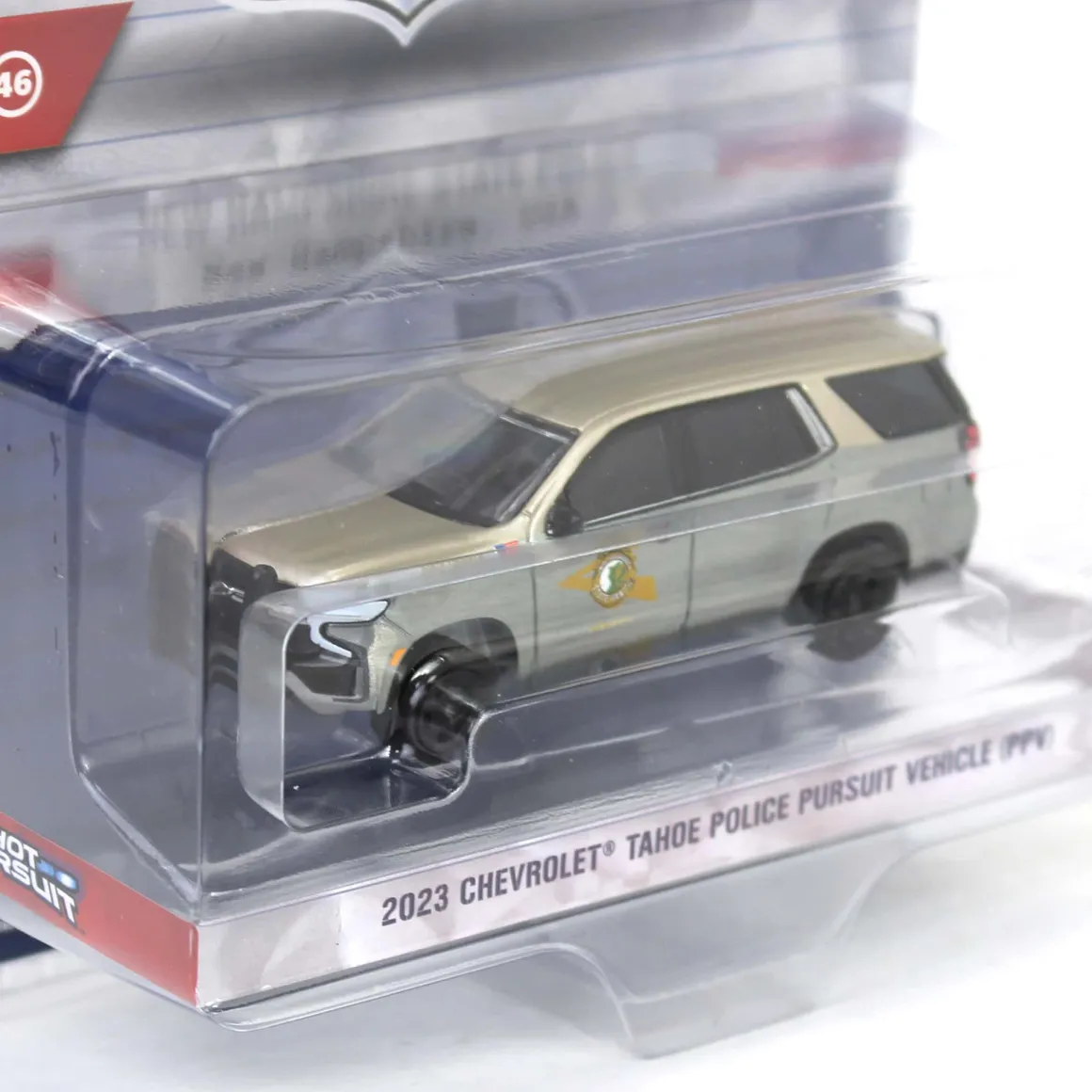 Raw Chase Unit ~ 1/64 2023 Chevrolet Tahoe Police Pursuit Vehicle (PPV), New Hampshire State Police, Hot Pursuit Series 46