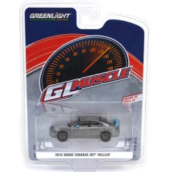 Raw Chase Unit ~ 1/64 2016 Dodge Charger SRT Hellcat, B5 Blue, GreenLight Muscle Series 28