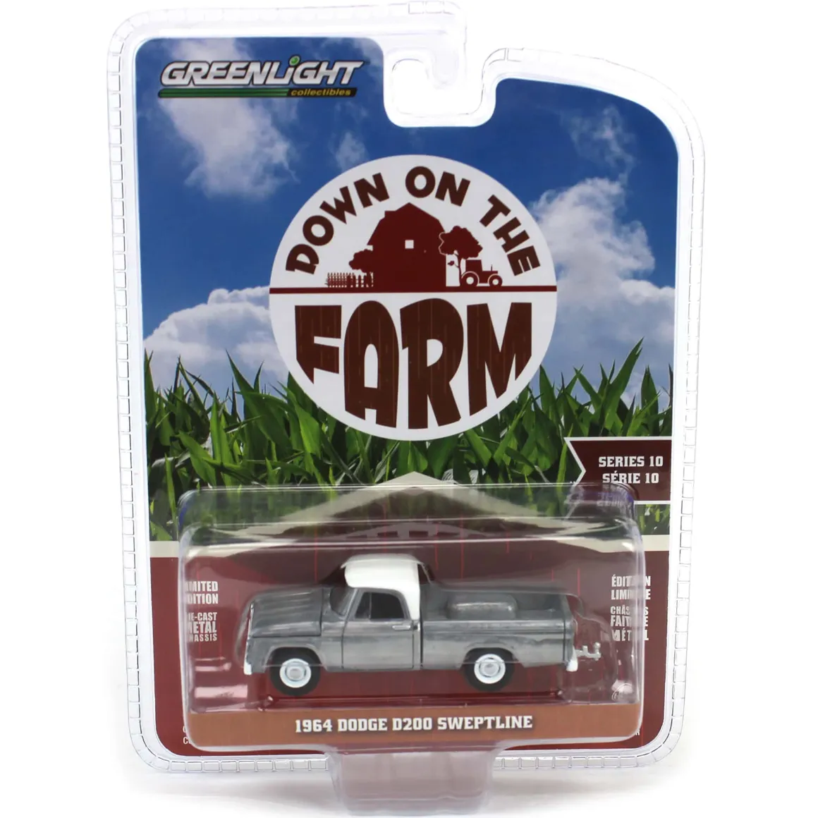 Raw Chase Unit ~ 1/64 1964 Dodge D-200 Sweptline, Turf Green & White, Down on the Farm Series 10