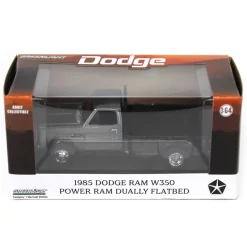 Raw Chase Unit ~ 1/64 1985 Dodge Ram W350 Dually Flatbed Pickup Truck, Red with Black Flatbed, Diecast Direct Exclusive