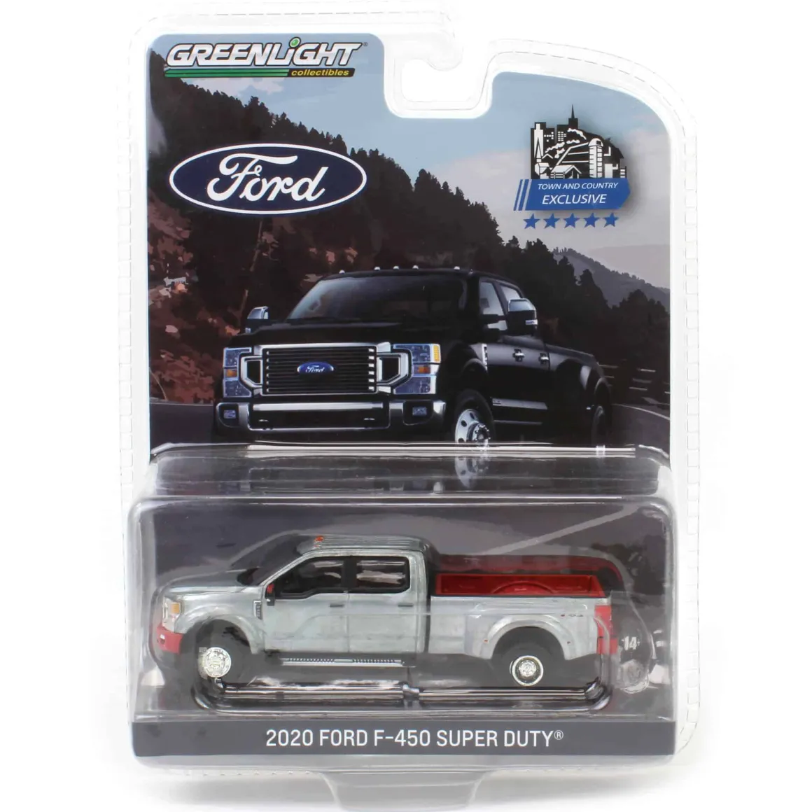 Raw Chase Unit ~ 1/64 2020 Ford F-450 Platinum Super Duty Dually Pickup Truck, Rapid Red, Town & Country Exclusive