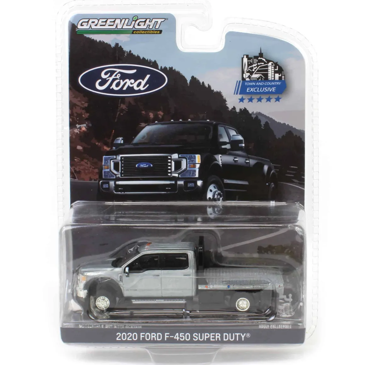 Raw Chase Unit ~ 1/64 2020 Ford F-450 XLT Super Duty Dually Flatbed, Oxford White, Town & Country Exclusive