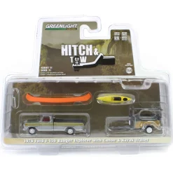 Raw Chase Unit ~ 1/64 1978 Ford F-150 Ranger Explorer with Canoe Trailer & Canoe Rack, Hitch & Tow Series 31