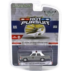 Raw Chase Unit ~ 1/64 1983 Ford LTD Crown Victoria, US Customs & Border Patrol, Hot Pursuit Special Edition