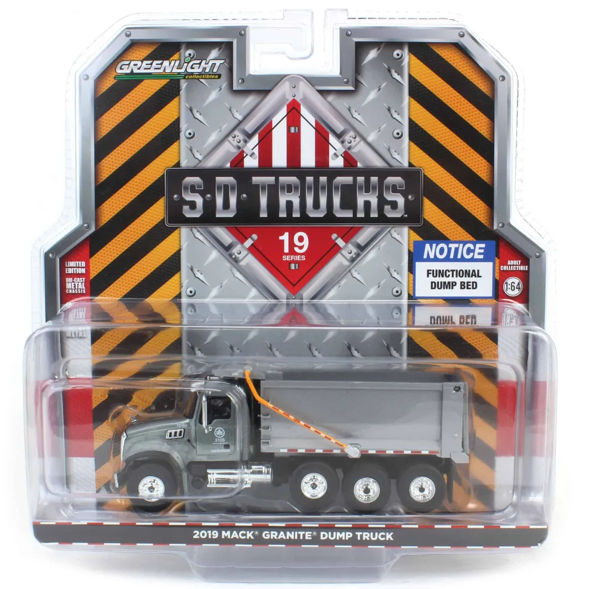 Raw Chase Unit ~ 1/64 2019 Mack Granite Dump Truck, NYC Department of Parks & Recreation, S.D. Trucks Series 19
