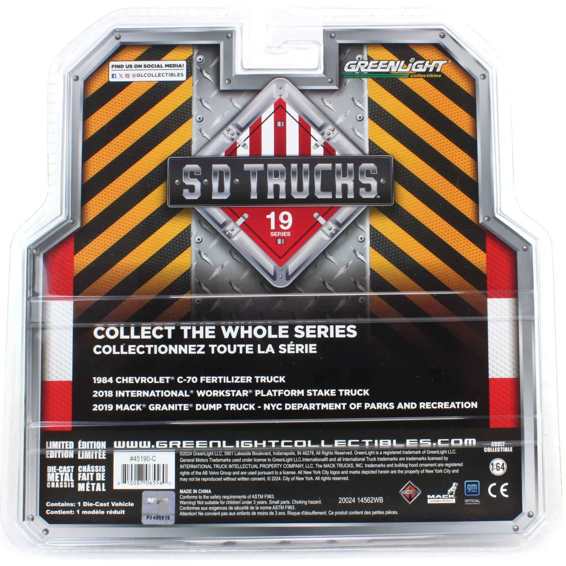 Raw Chase Unit ~ 1/64 2019 Mack Granite Dump Truck, NYC Department of Parks & Recreation, S.D. Trucks Series 19