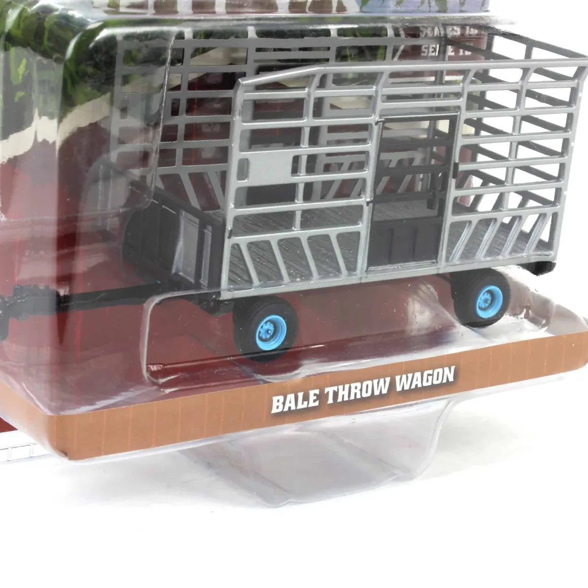 Raw Chase Unit ~ 1/64 Bale Throw Wagon, Light Blue, Down on the Farm Series 10