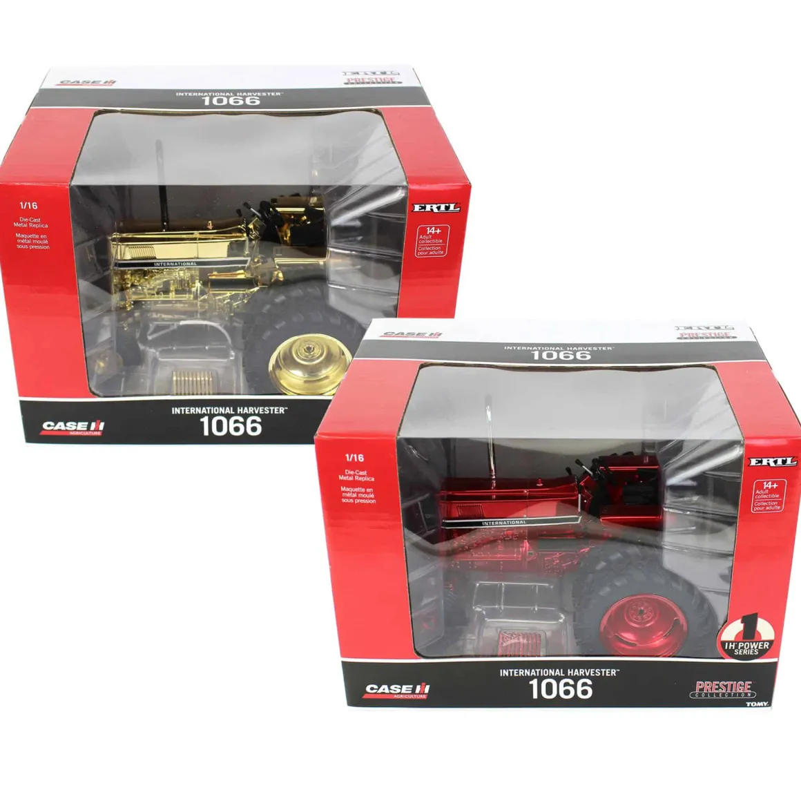 Red & Gold Chrome Set ~ 1/16 IH 1066 Black Stripe with Rear Duals, ERTL Prestige Collection