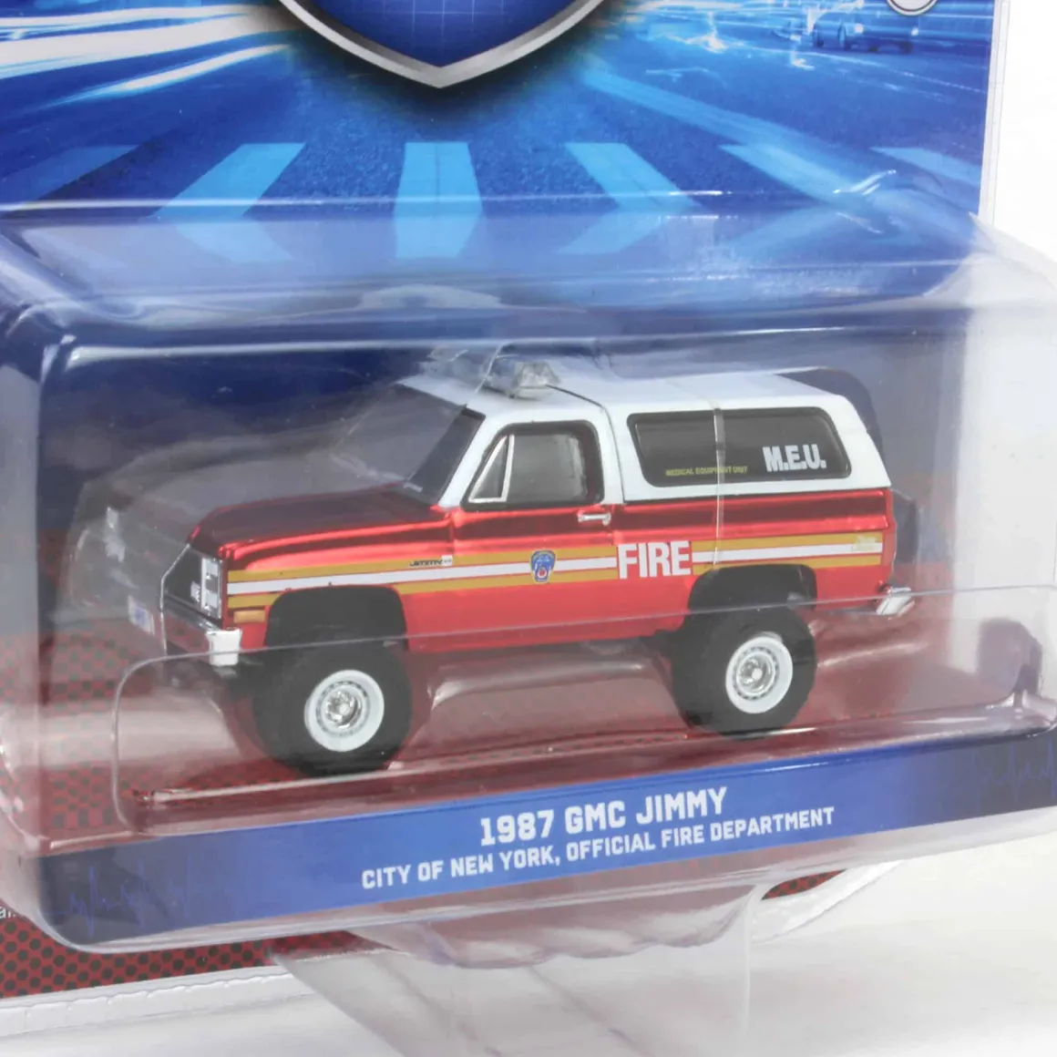 Red Chrome Super Chase ~ 1/64 1987 GMC Jimmy, FDNY M.E.U., First Responders Series 2