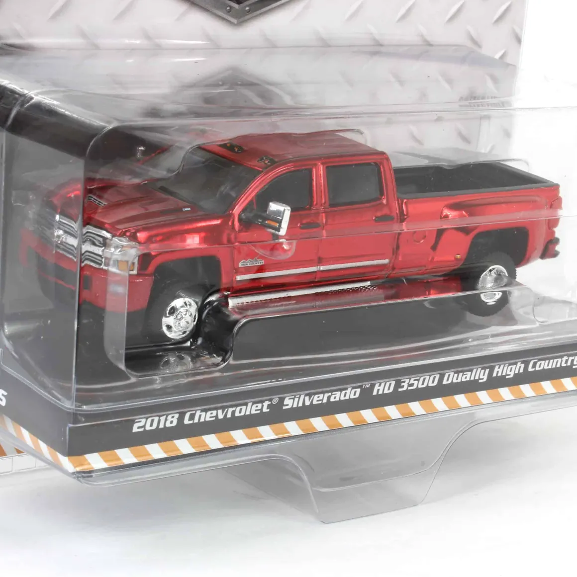 Red Chrome Super Chase ~ 1/64 2018 Chevrolet Silverado 3500 HD Dually High Country, Cajun Red Metallic, Dually Drivers Series 15