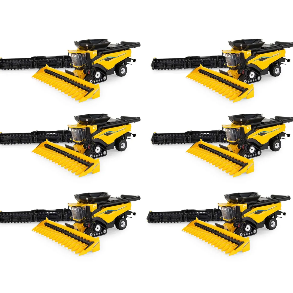 Sealed Case of 6 ~ 1/64 New Holland CR11 Tracked Combine with Corn & Draper Heads, 2025 Farm Show