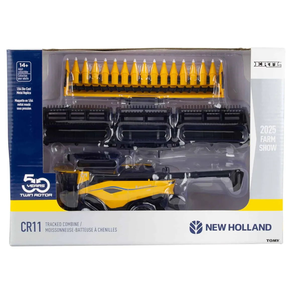 Sealed Case of 6 ~ 1/64 New Holland CR11 Tracked Combine with Corn & Draper Heads, 2025 Farm Show