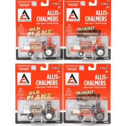 Set of 4 ~ 1/64 Allis Chalmers "Old Flame" & "Milwaukee Mudder" Pulling Tractors