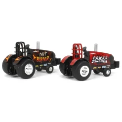 Set of 2 ~ 1/64 Case IH "Power Crusher" & "Dirt Burner" Die-cast Pulling Tractors