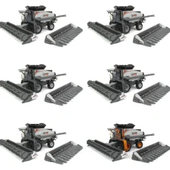 Set of 6 ~ 1/64 Gleaner S98 Combine w/ Duals & 2 Heads, Centennial Edition