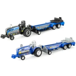 Set of 2 ~ 1/64 New Holland "Down 'N Dirty" & "Fast Forward" Pulling Tractors with Sleds