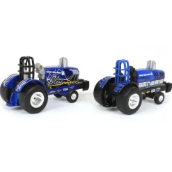 Set of 2 ~ 1/64 New Holland "Blue Power" & "Genesis" Die-cast Pulling Tractors