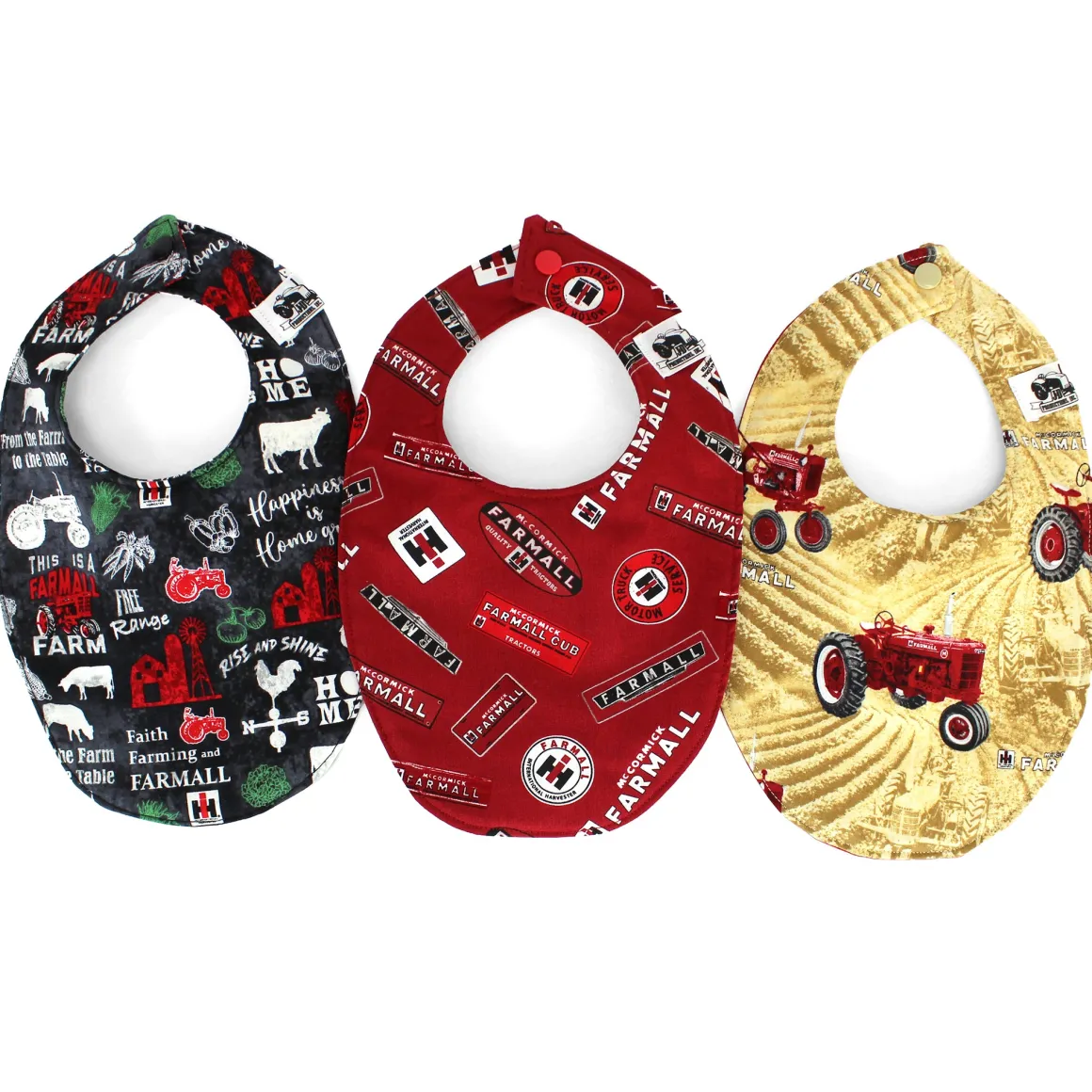 Set of 3 IH Farmall Cotton Bibs