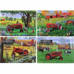 Set of 4 IH McCormick Farmall Embossed Metal Signs, 16.75in x 12in