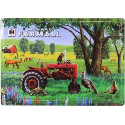 Set of 4 IH McCormick Farmall Embossed Metal Signs, 16.75in x 12in