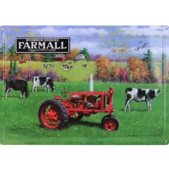 Set of 4 IH McCormick Farmall Embossed Metal Signs, 16.75in x 12in