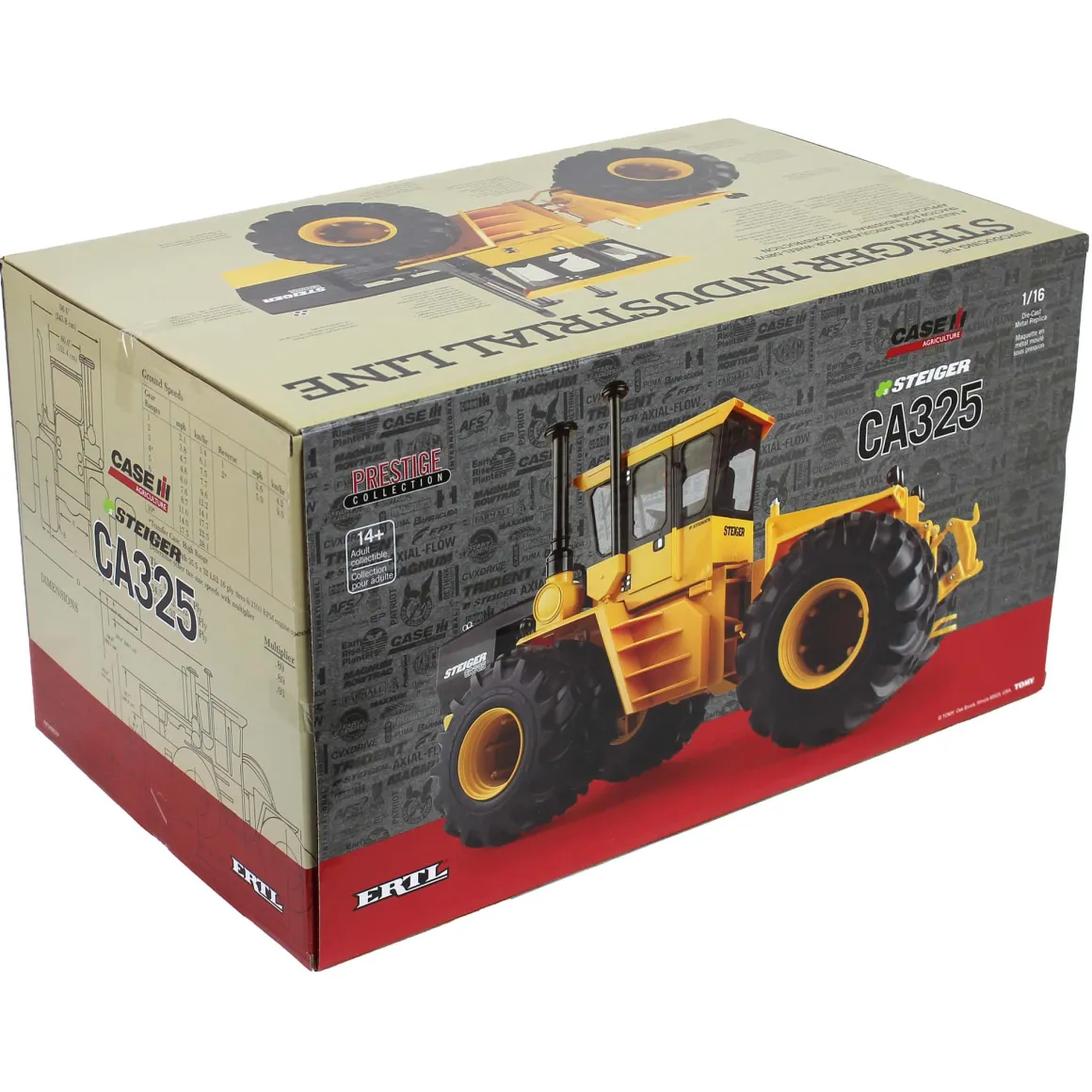 Set of 2 Steiger 4WD Tractors ~ PTA 325 "Spirit of '76" Stars & Stripes + CA325 Industrial Yellow