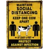 Social Distancing Vertical Embossed 12" x 16" Metal Sign