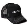 Steiger Stitched Logo Black with White Stitching Mesh Back Hat