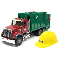 1/16th Bruder MACK Granite Rear Loading Garbage Truck & Hard Hat by Bruder