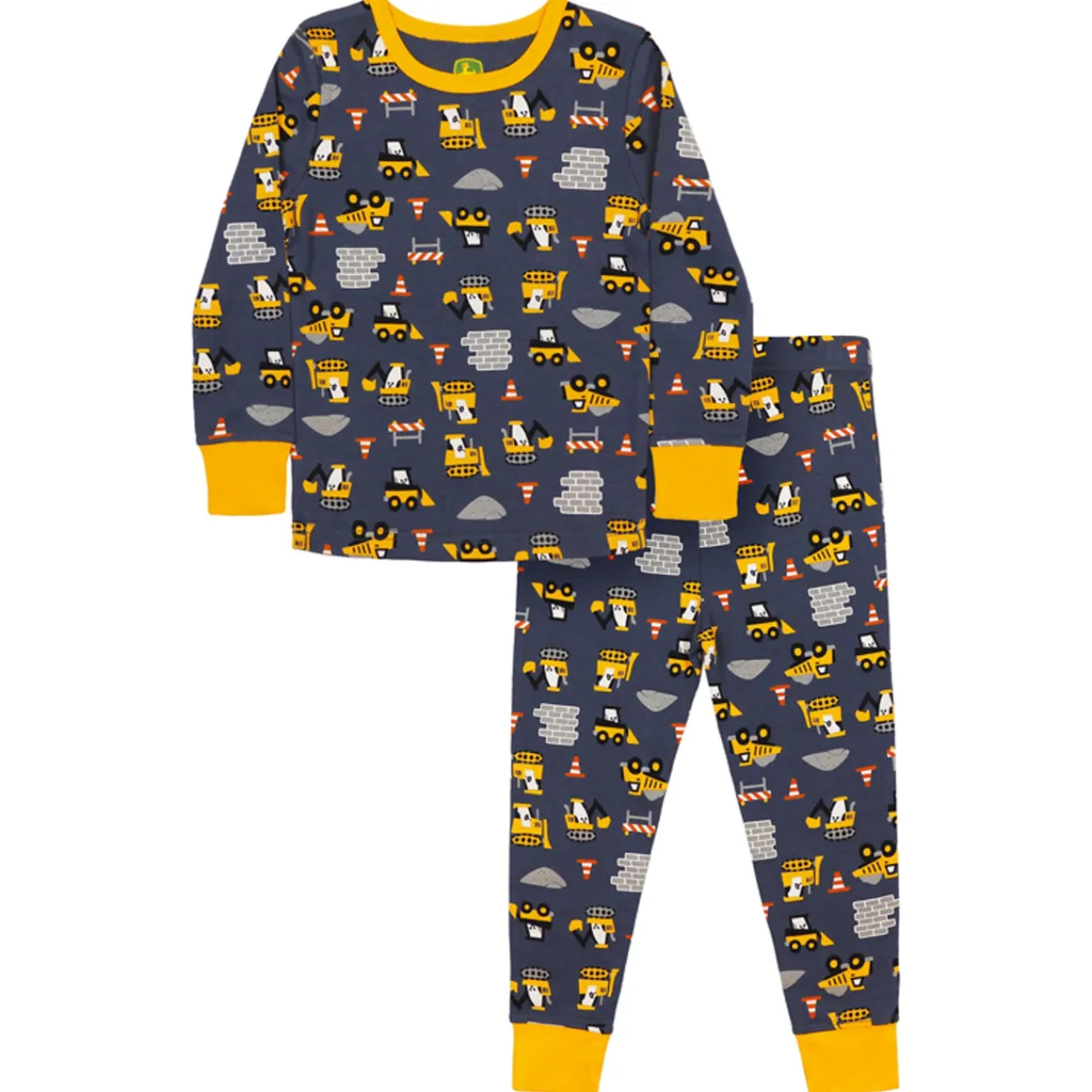 Toddler John Deere Construction Equipment Long Sleeve Pajama Set