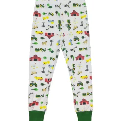 Toddler John Deere White & Green Farmland Short Sleeve Pajama Set