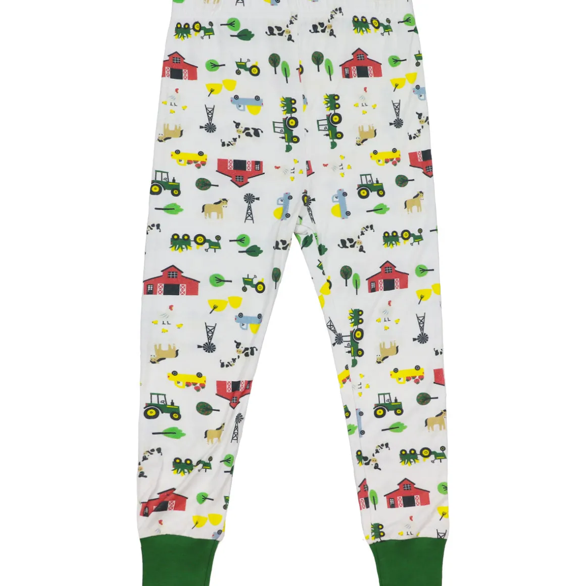 Toddler John Deere White & Green Farmland Short Sleeve Pajama Set
