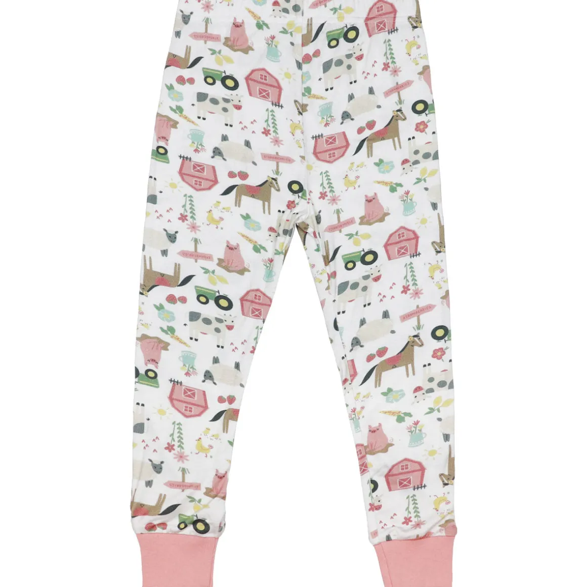 Toddler John Deere White & Pink Farm Elements Short Sleeve Pajama Set