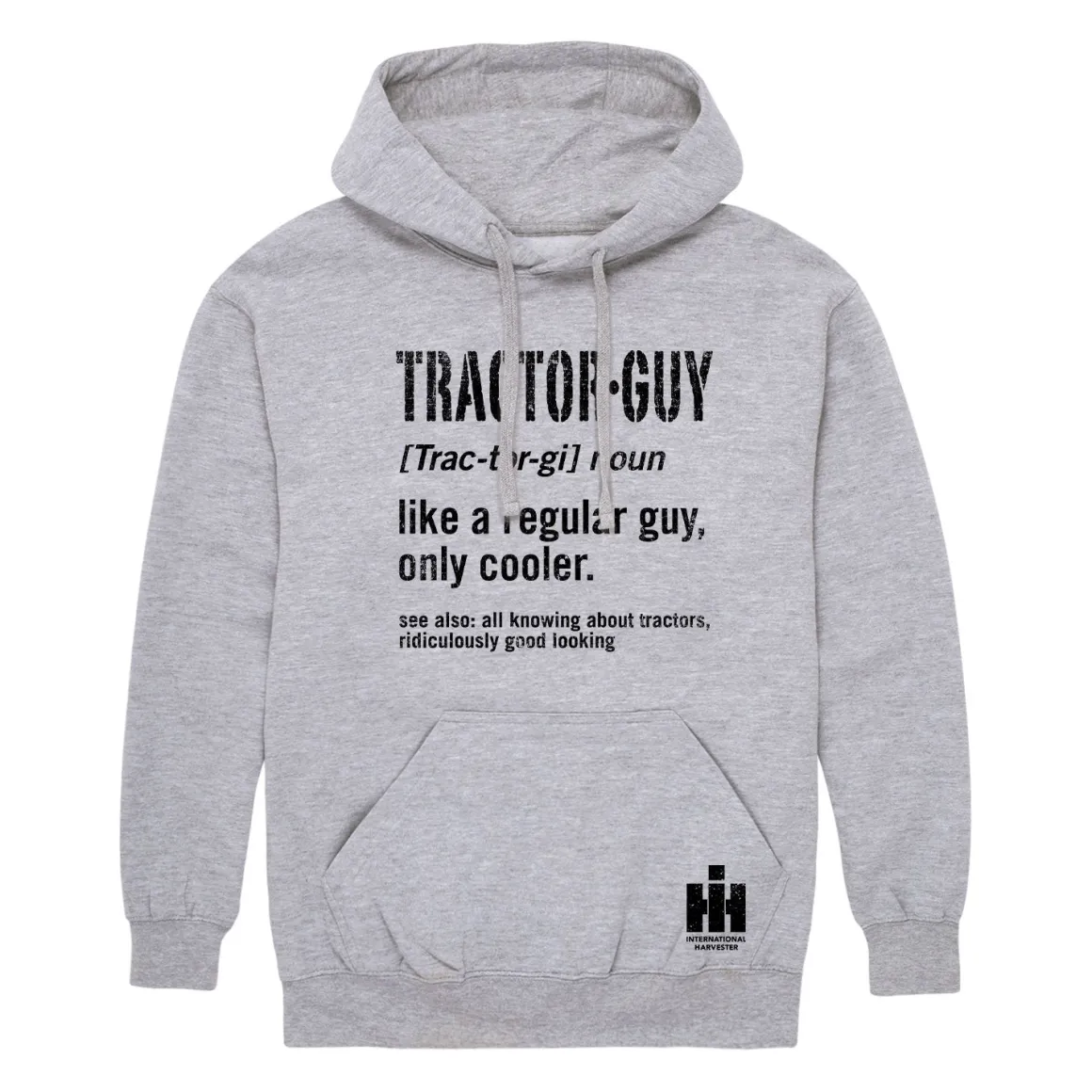 Tractor Guy IH Athletic Gray Hooded Sweatshirt