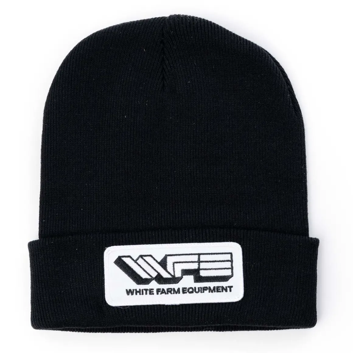 White Farm Equipment Logo Knit Hat