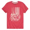 Youth IH Farmall Tractor American Flag Distressed Red Short Sleeve T-Shirt